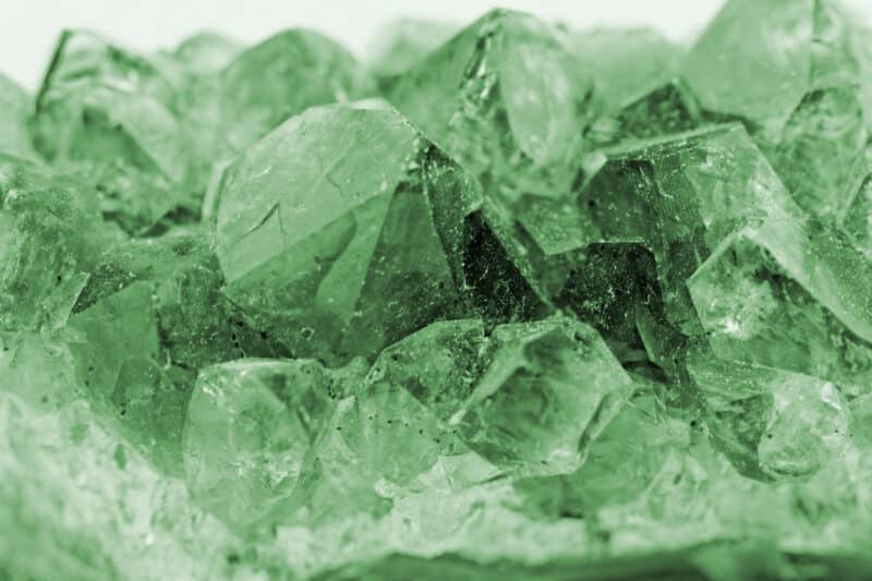crystal macro photo in emerald color